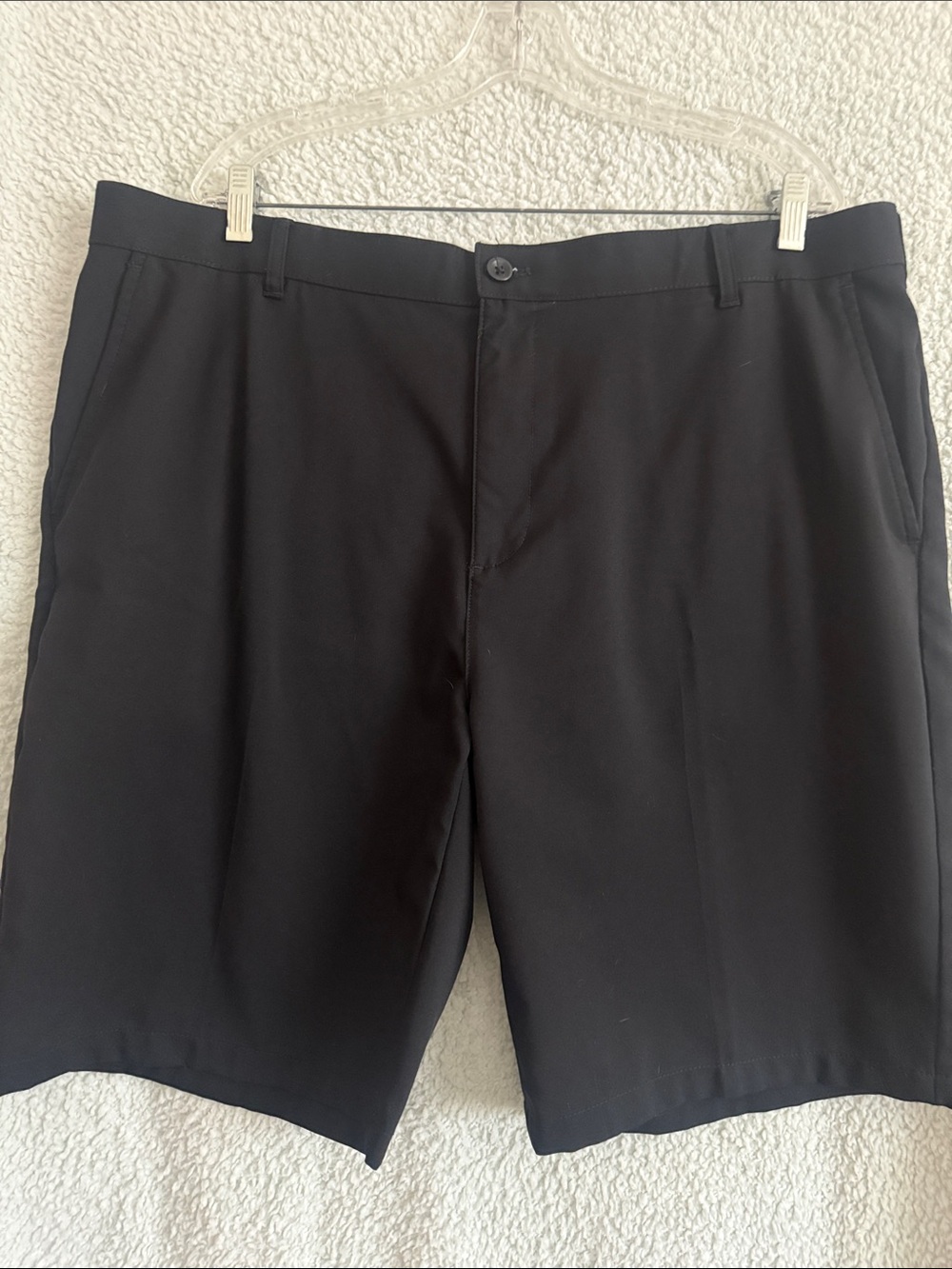 Men's Black Flat-Front Performance Shorts